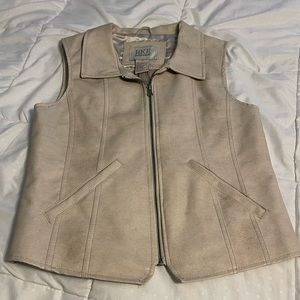 BKE leather and lace vest. Size M. Off white.